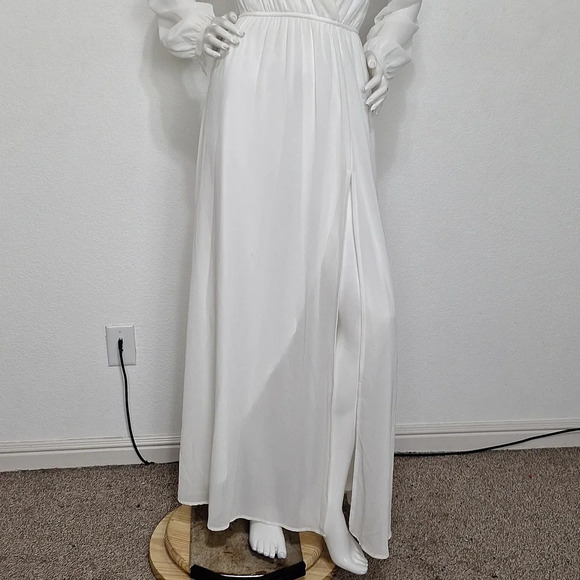 Lulus White Wondrous Water Coastal Romantic Lilies White Maxi Dress Size XXS - Picture 5 of 12